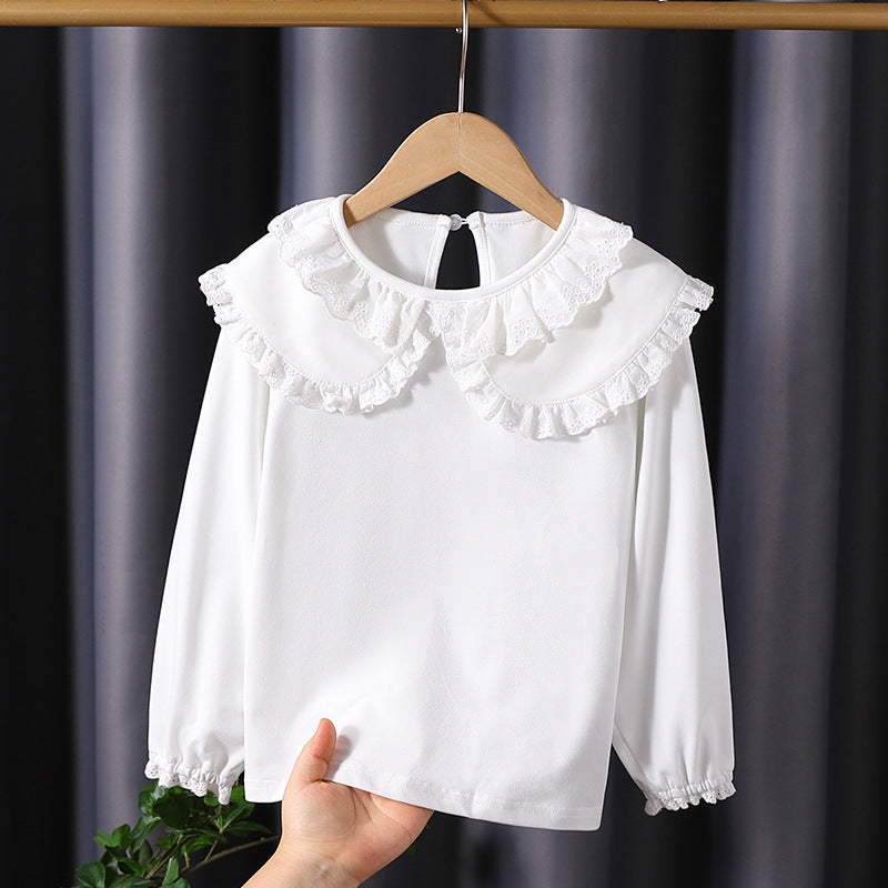Mädchen Bluse mit romantischem Rüschensaum Drune