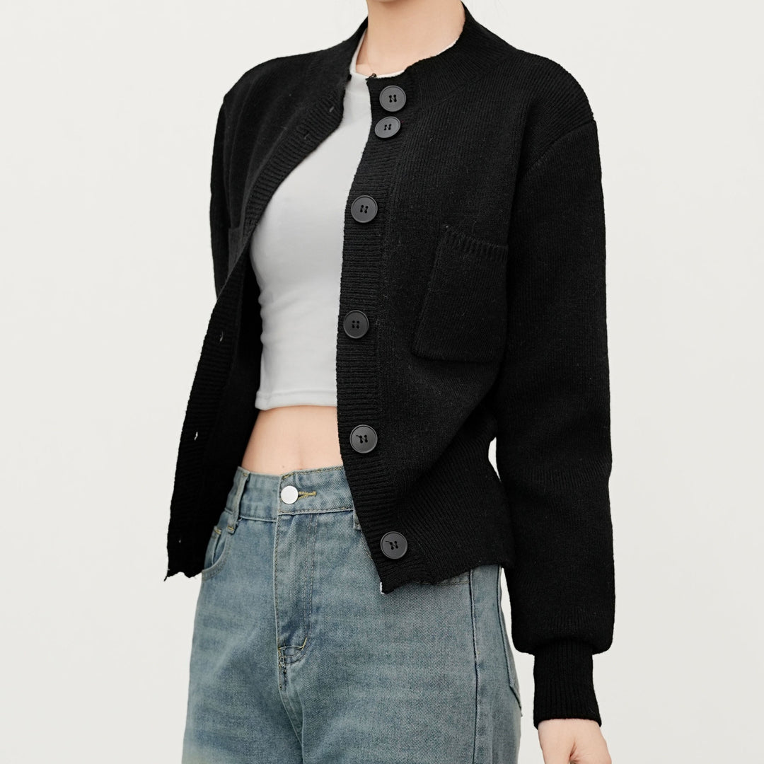 Damen Strickjacke mit praktischen Taschen und Knopfverschluss Drune