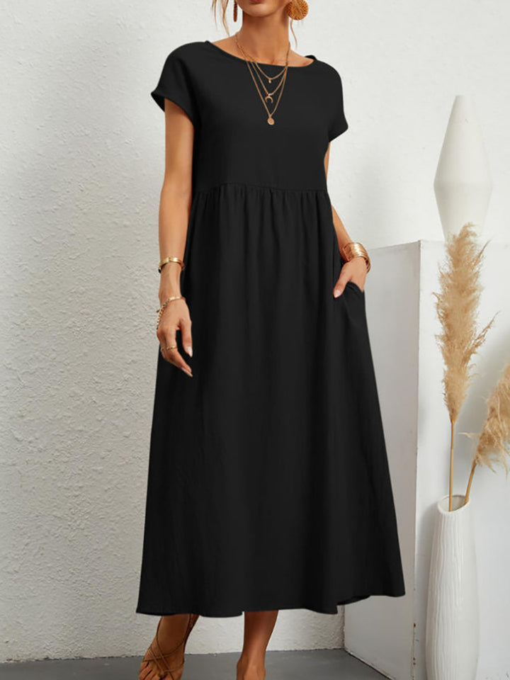 Damen Midikleid mit lässigem Schnitt und seitlichen Taschen Drune