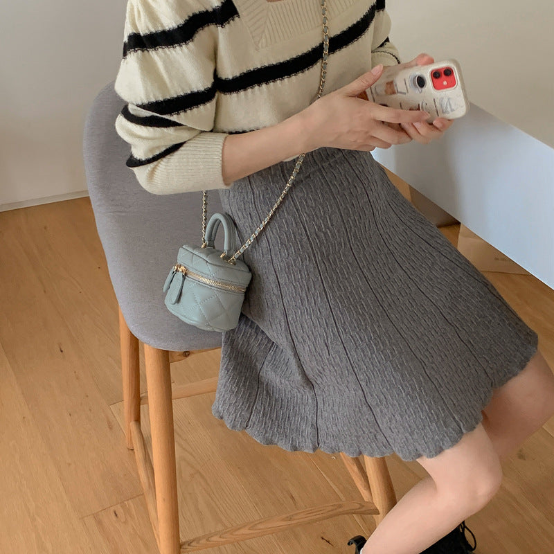 Damen Strick-Midikleid mit strukturiertem Design Drune
