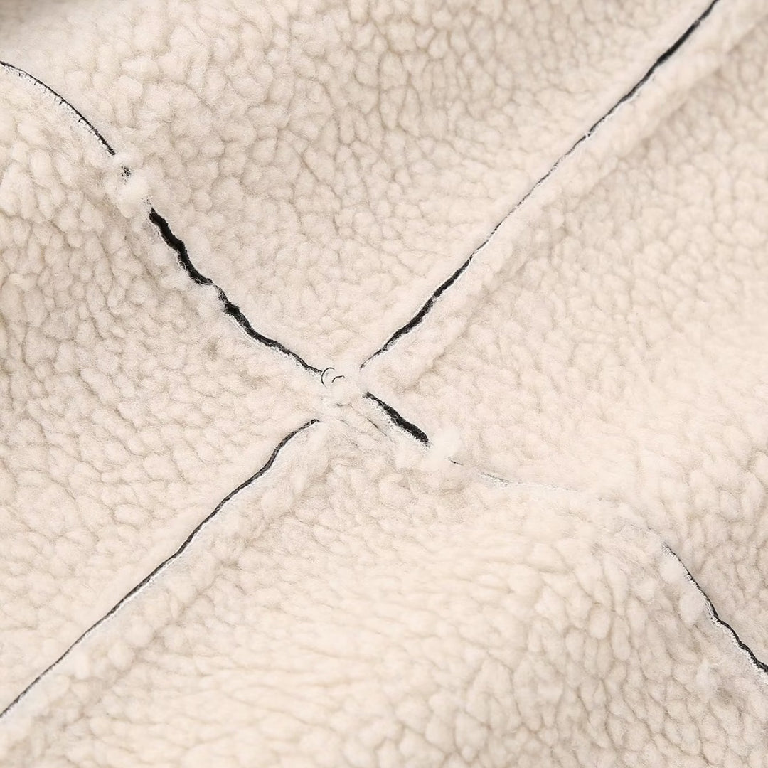 Damen nan oversized Aviator‑Blouson aus veganem Lederimitat mit Teddyfutter und verdecktem Reißverschluss Drune