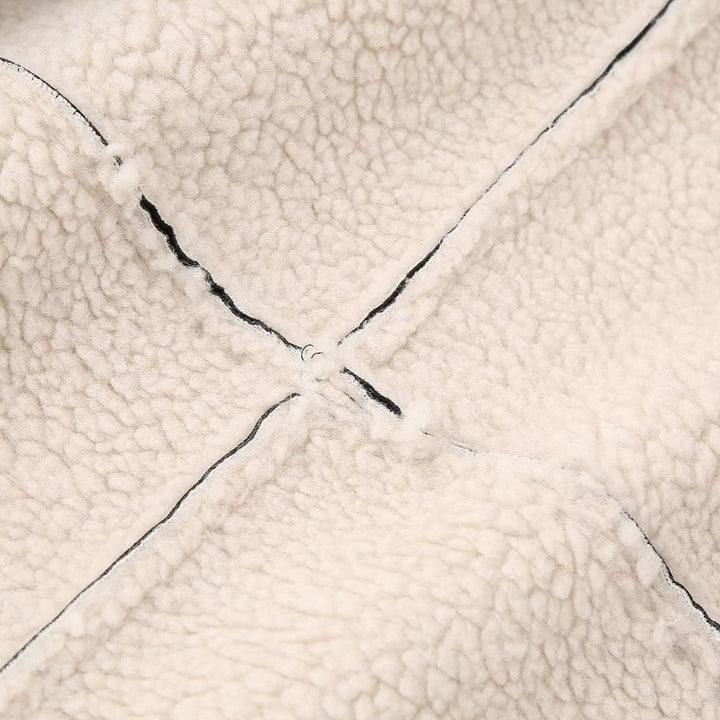 Damen nan oversized Aviator‑Blouson aus veganem Lederimitat mit Teddyfutter und verdecktem Reißverschluss Drune
