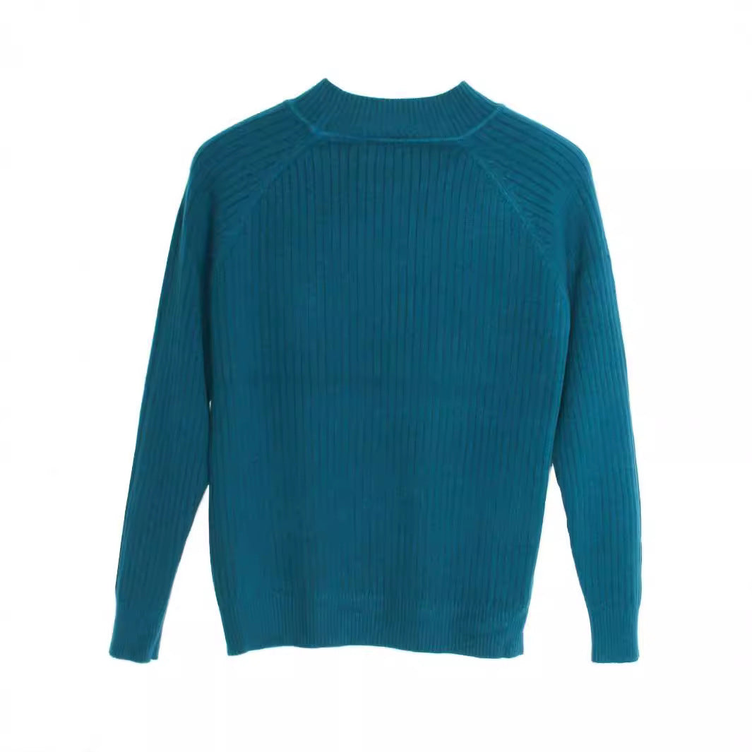 Damen Feinstrickpullover mit attraktivem Rippenmuster und hochgeschlossenem Kragen Drune