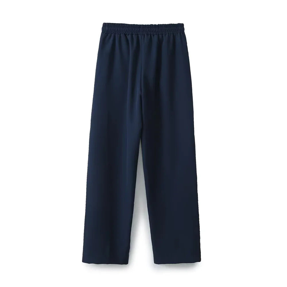 Damen nan lässige Trackpants mit geradem Bein elastischem Komfortbund Tunnelzug und seitlichen Kontraststreifen Drune