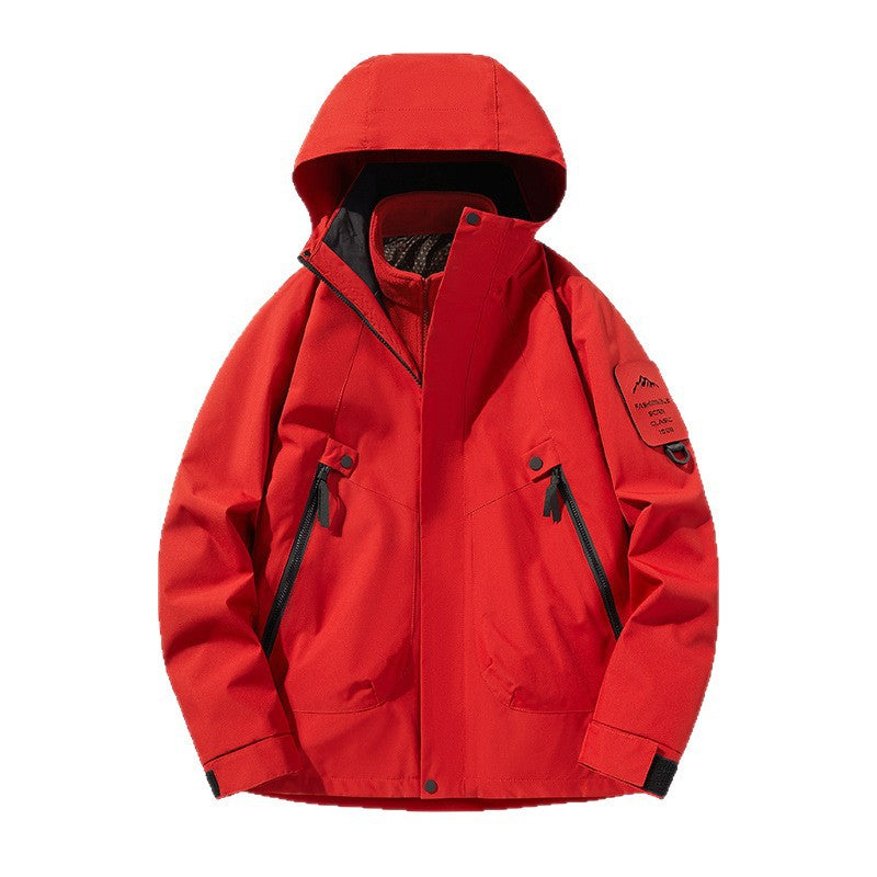Unisex Wasserdichte, atmungsaktive Hardshell-Outdoorjacke mit Kapuze Drune