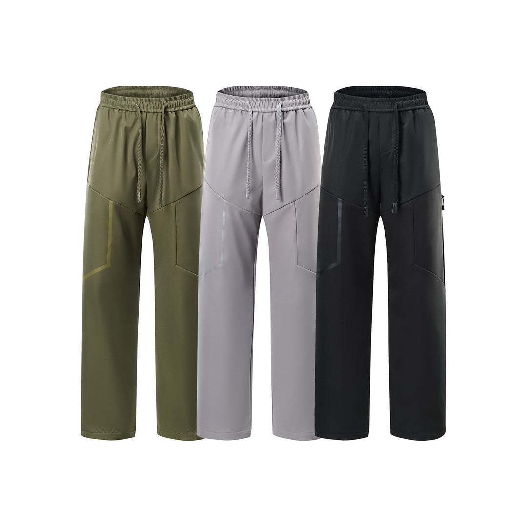 Herren Atmungsaktive Softshell-Cargo-Hose mit Tunnelzugbund, Zipper-Seitentasche und geradem Schnitt Drune