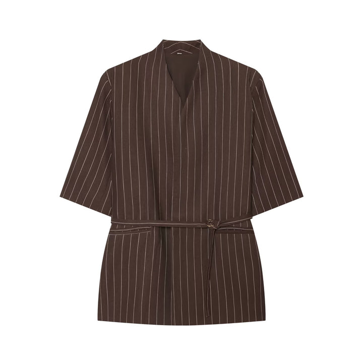 Damen Kimono-Minikleid mit Wickelgürtel und V-Ausschnitt Drune