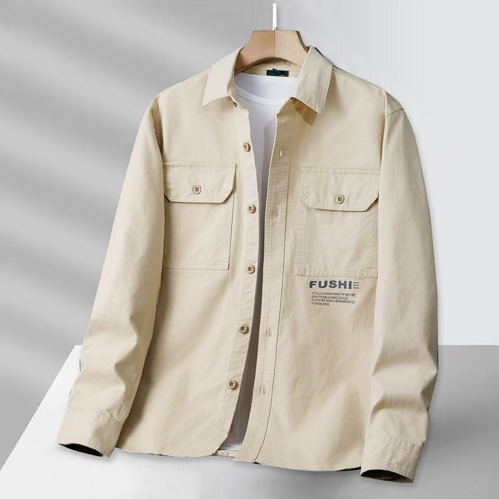 Herren Overshirt-Jacke im Utility-Stil mit Brusttaschen und Hemdkragen Drune