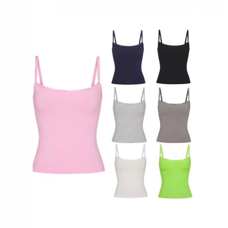 Damen verstellbare Träger Basic Top Drune