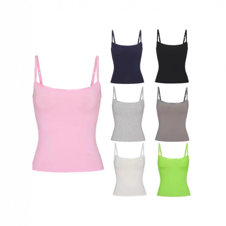 Damen verstellbare Träger Basic Top Drune