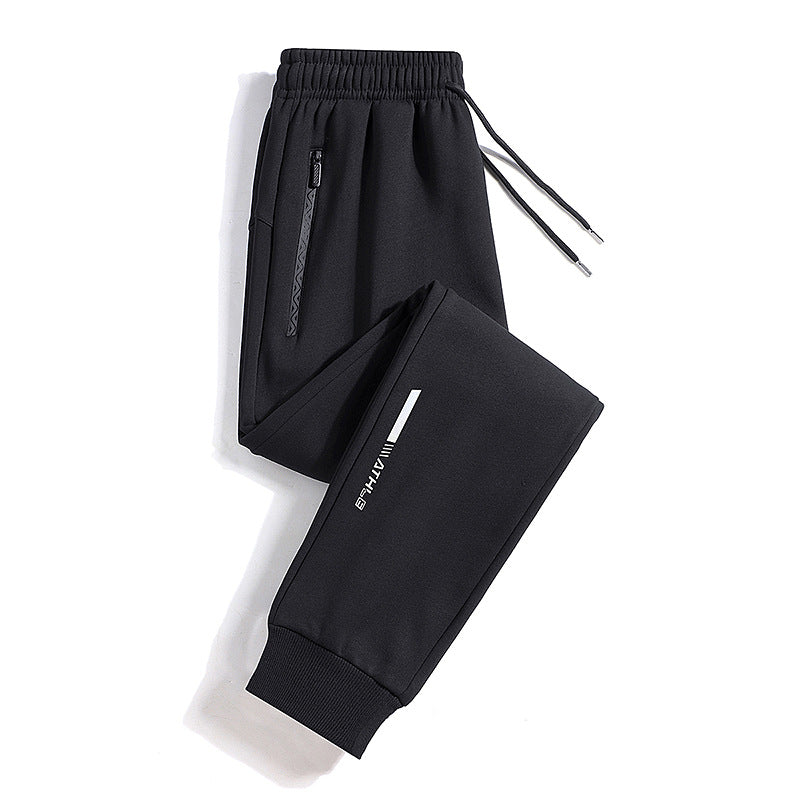 Herren Sportive Jogginghose mit Reißverschlusstasche, Kordelzug und elastischen Bündchen Drune