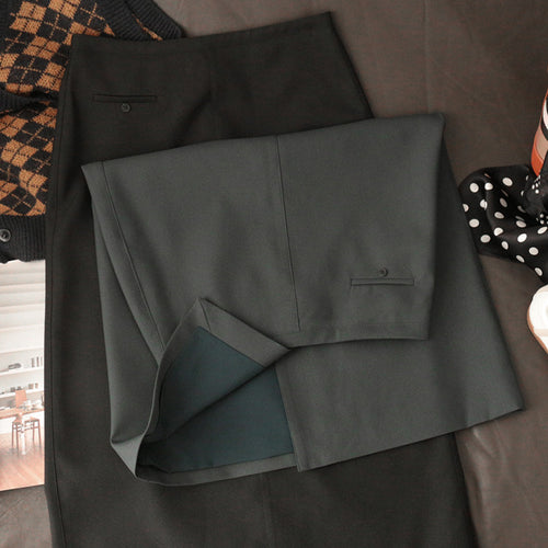 Damen Eleganter Midirock mit schicker Schlitzdetail Drune