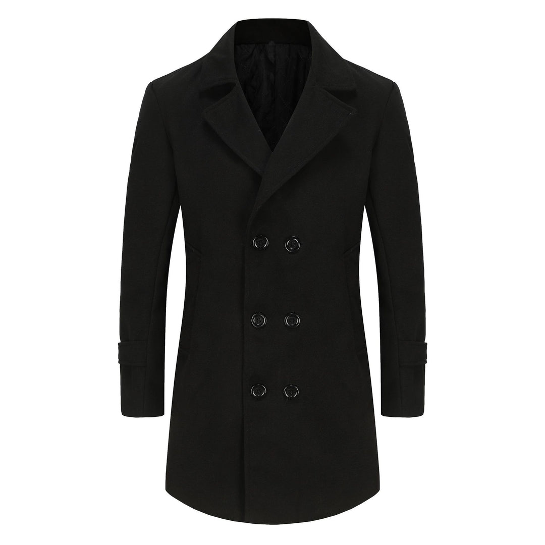 Herren stilvoller und eleganter Übercoat mit doppelter Knopfreihe Drune