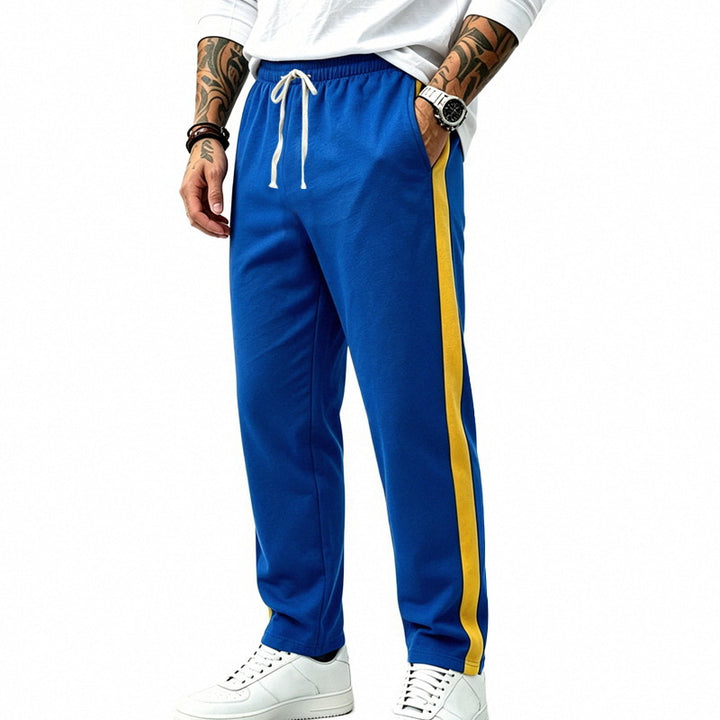 Herren Jogginghose mit seitlichem Kontraststreifen, elastischem Bund und Kordelzug Drune