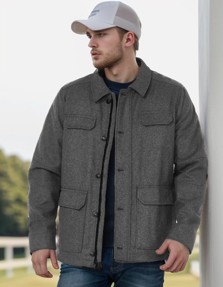 Herren modische Jacke mit praktischen Taschen Drune