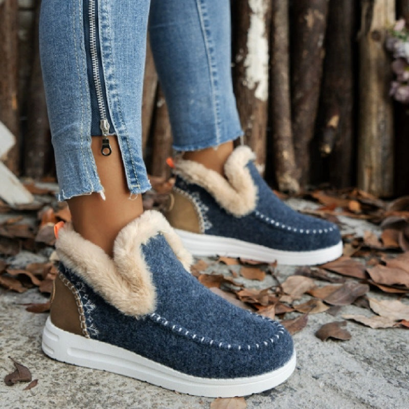 Damen bequeme Fleece-Hausschuhe mit warmem Innenfutter und rutschfester Sohle Drune