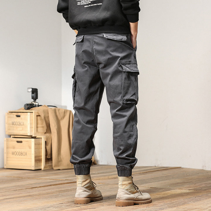 Herren Military-inspirierte Relaxed-Cargo-Jogger aus Ripstop-Baumwolle mit aufgesetzten Klappentaschen Drune