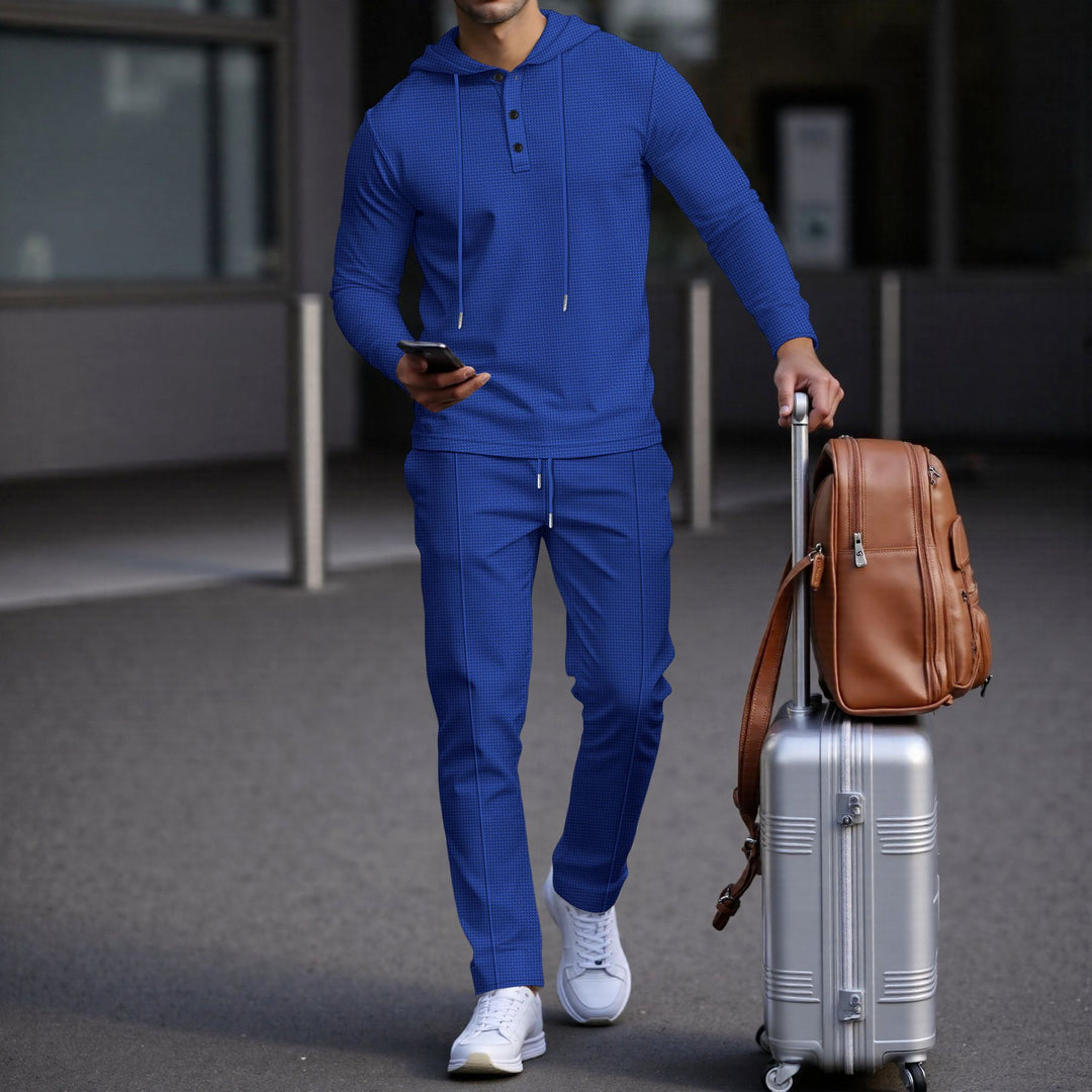 Herren sportives Hoodie und Jogginghose Set im strukturierten Design Drune