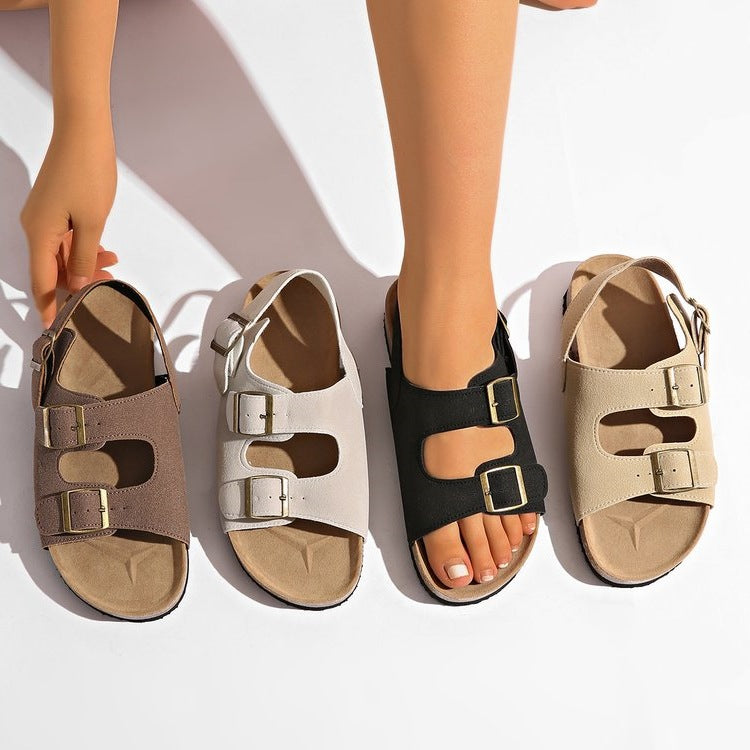 Damen bequeme Sandalen mit verstellbaren Schnallen Drune