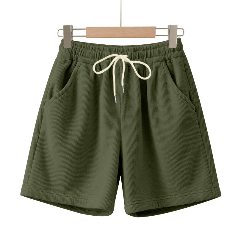 Herren nan gerippte Jersey-Shorts mit elastischem Bund, dekorativem Kordelzug und seitlichen Eingrifftaschen Drune