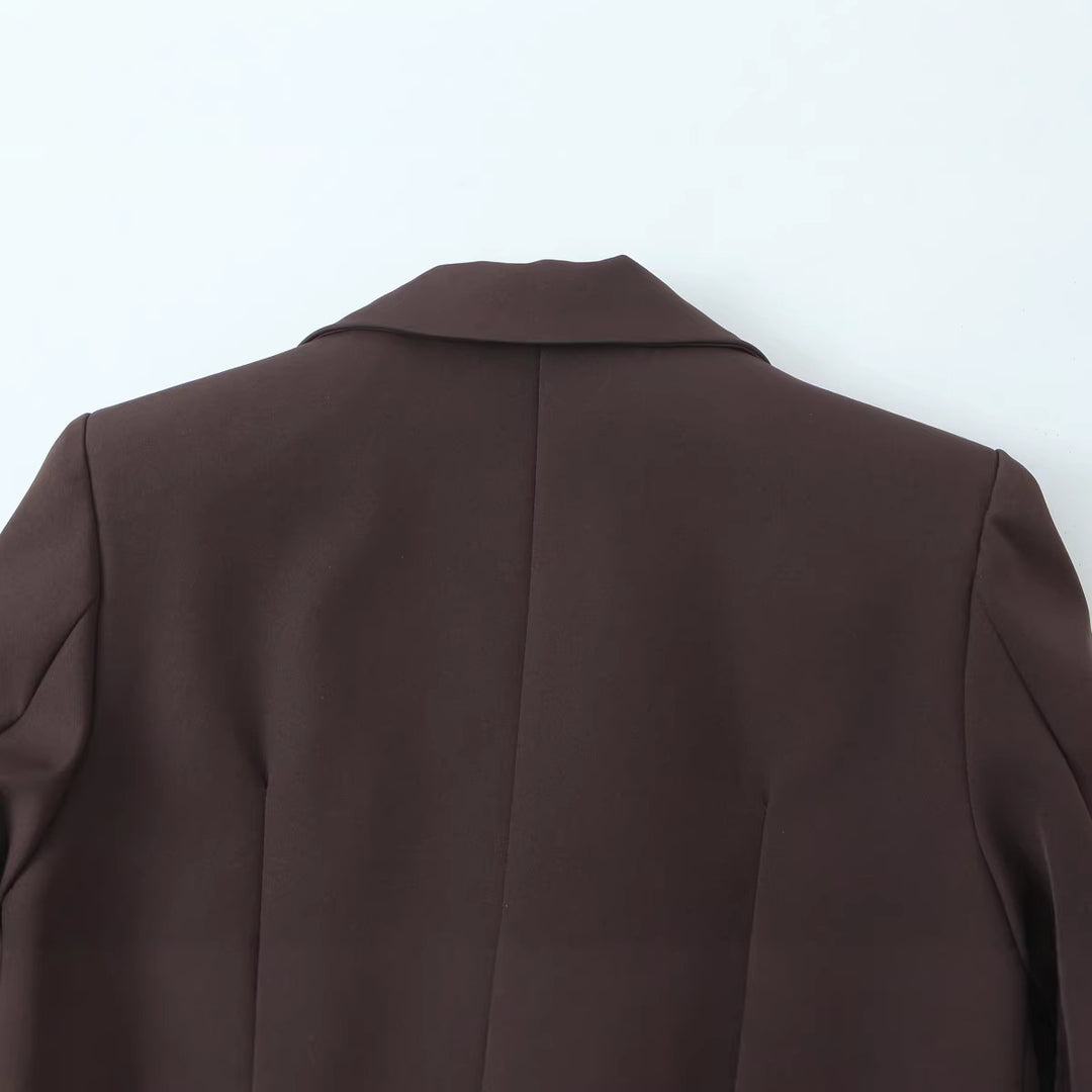 Damen Kurzblazer mit Doppelknopfverschluss und fallendem Revers Drune