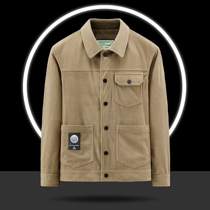 Herren Lässige Cordjacke mit praktischen Taschen und modischem Design Drune