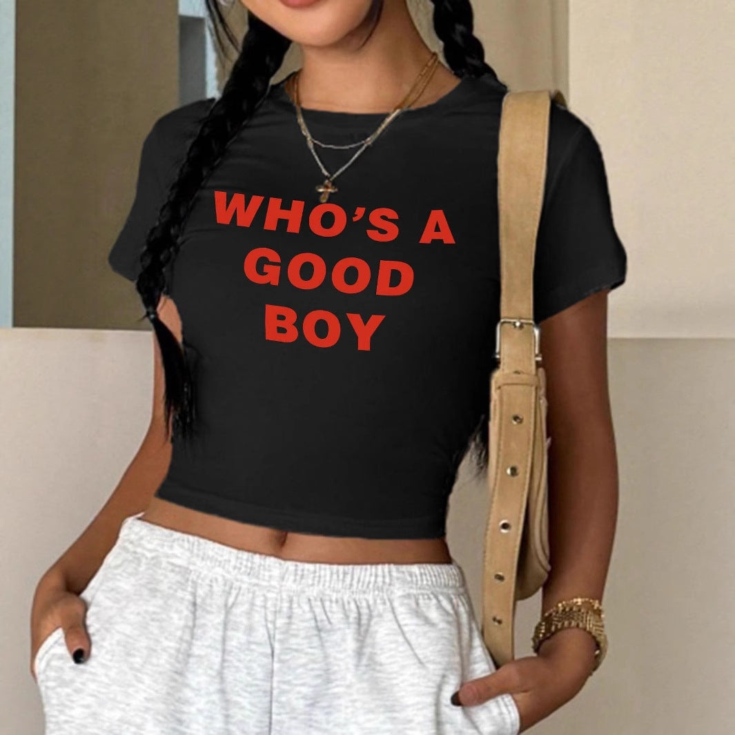 Damen Figurbetontes T-Shirt mit statement Hoodie Drune