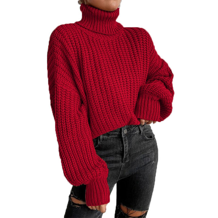Damen kuscheliger Rollkragenpullover mit strukturiertem Strickmuster Drune