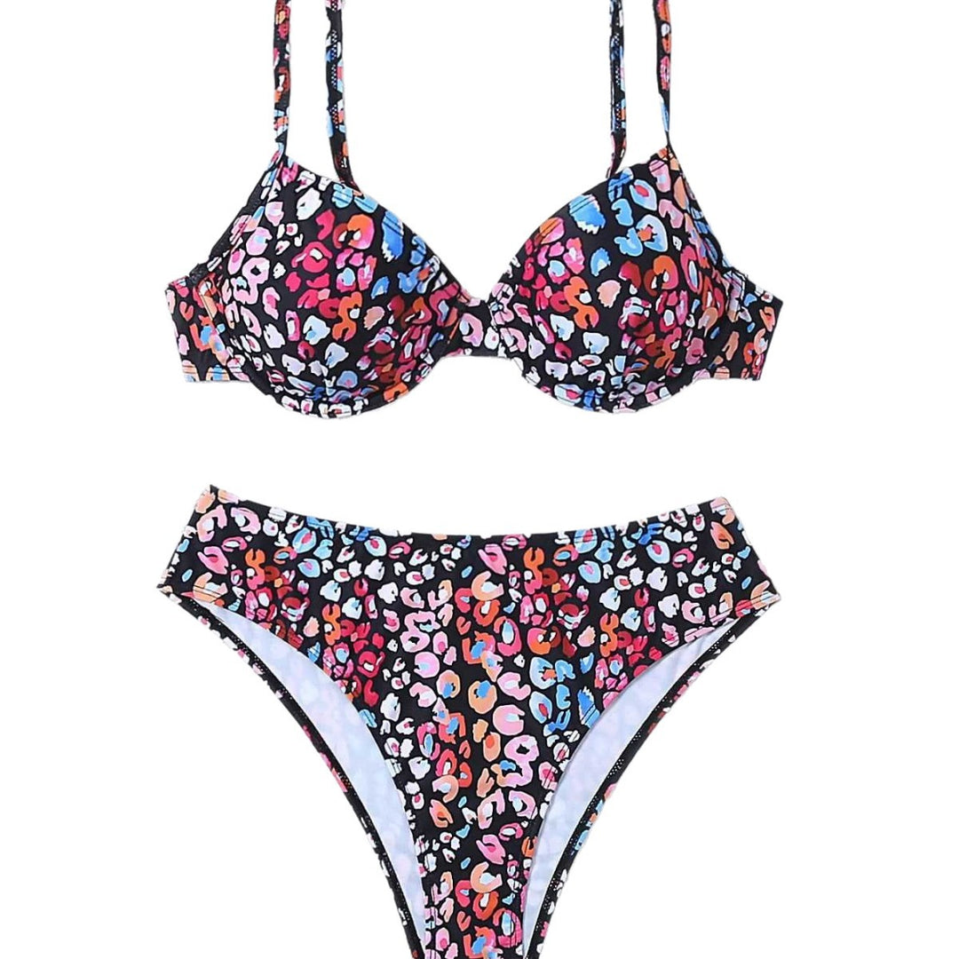 Damen Bikini-Set mit tierischem Mustermix Drune