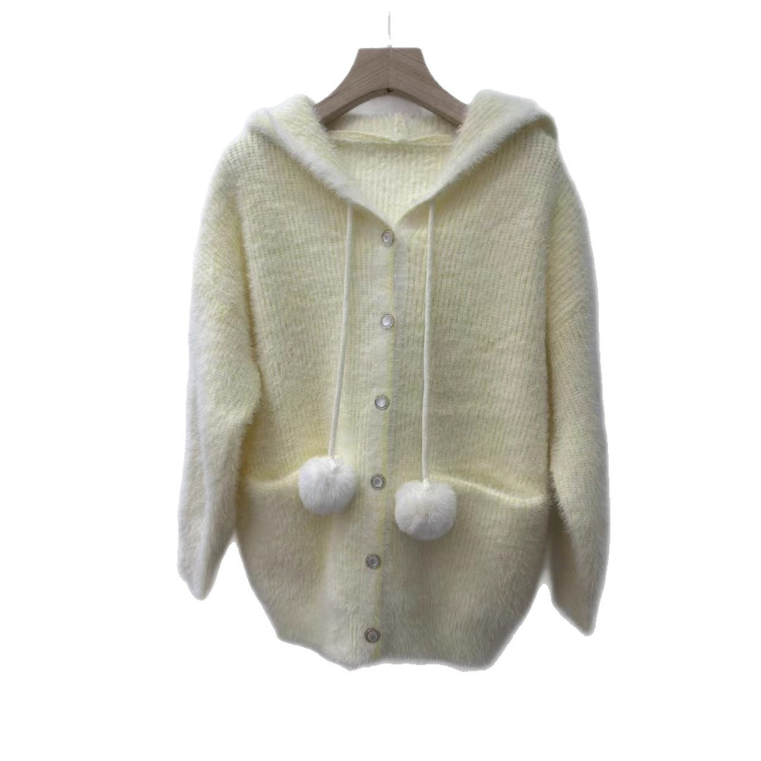 Damen Kuschelige Kapuzenjacke Drune