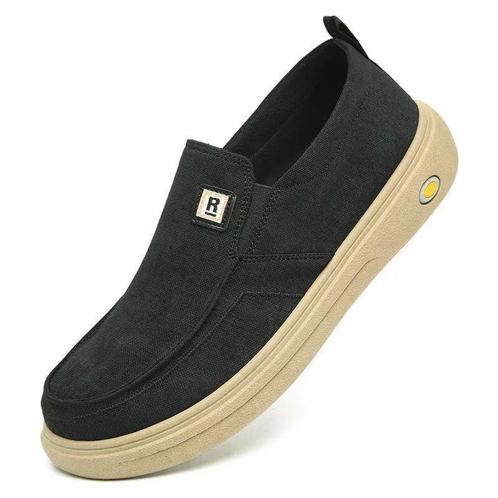 Herren Canvas-Slip-On Freizeit-Slipper mit ergonomischer Komfortplateau-Sohle Drune