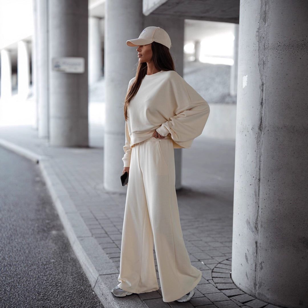 Damen Bequemer Oversized Freizeitanzug mit weitem Schnitt und übergroßem Kragen Drune
