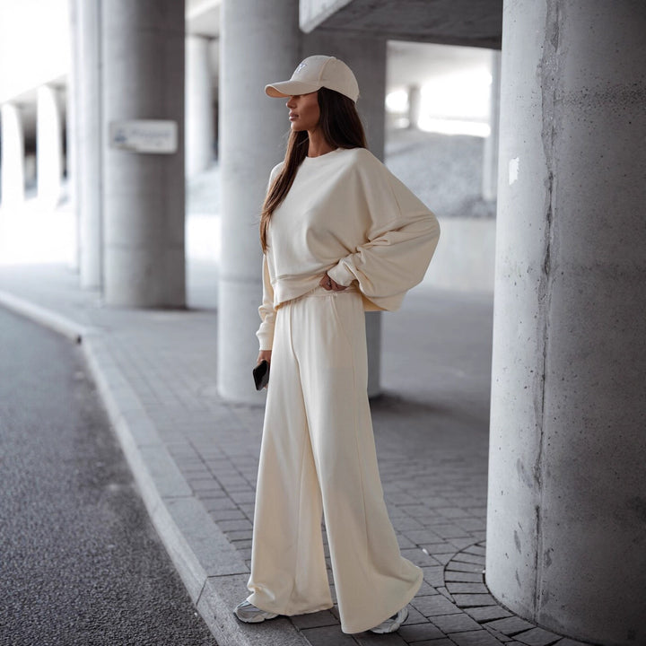 Damen Bequemer Oversized Freizeitanzug mit weitem Schnitt und übergroßem Kragen Drune