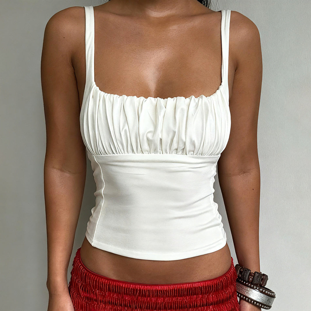 Damen-Bustier-Oberteil mit schmeichelnder Passform und feinen Rüschen Drune