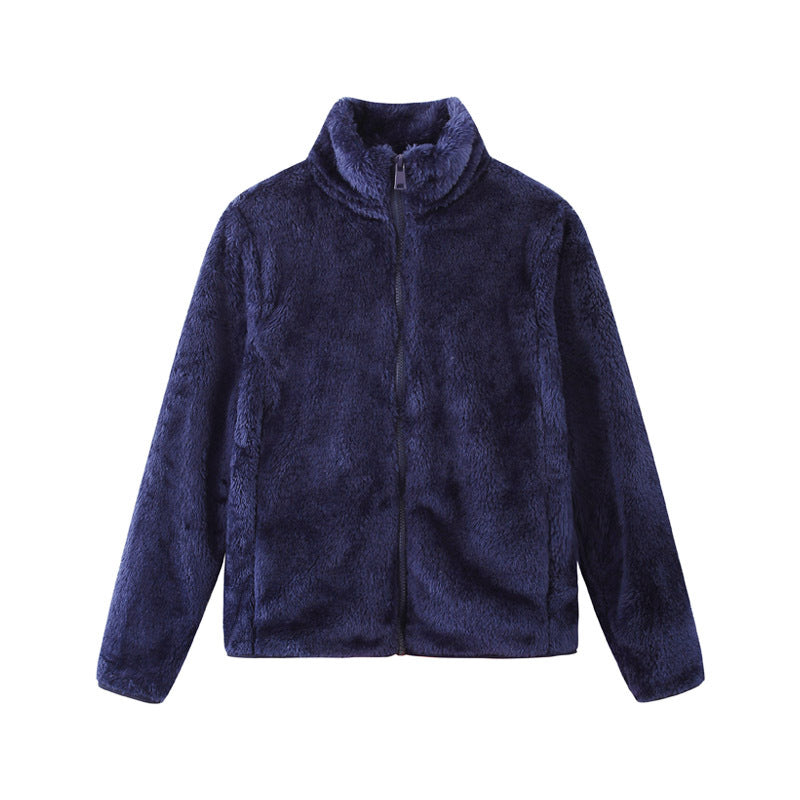 Damen gemütliche Fleecejacke mit hohem Kragen und praktischem Reißverschluss Drune