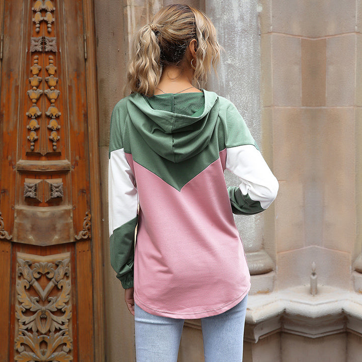 Damen Oversize Kapuzenpullover mit Raglanärmeln und abgerundetem Saum Drune
