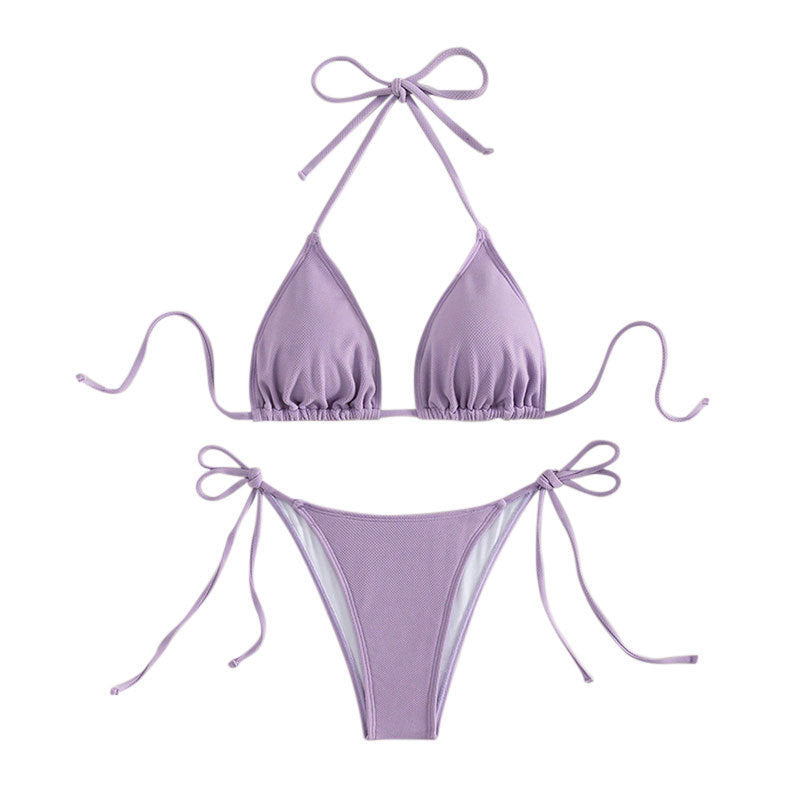 Damen Triangel-Bikini mit verstellbaren Bindebändern und seitlichen Schleifen Drune