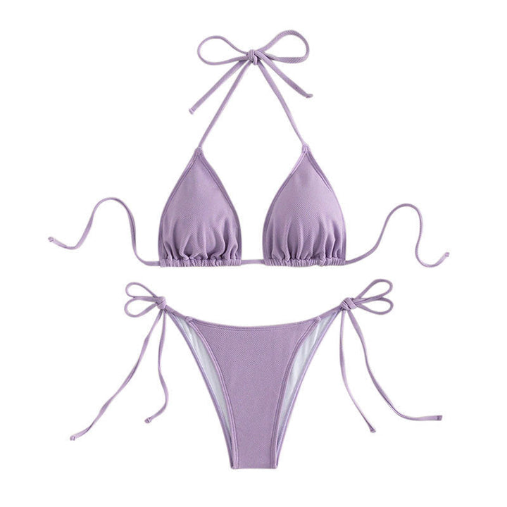 Damen Triangel-Bikini mit verstellbaren Bindebändern und seitlichen Schleifen Drune