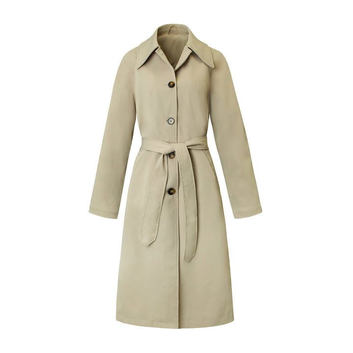 Damen Eleganter Trenchcoat mit Taillengürtel Drune
