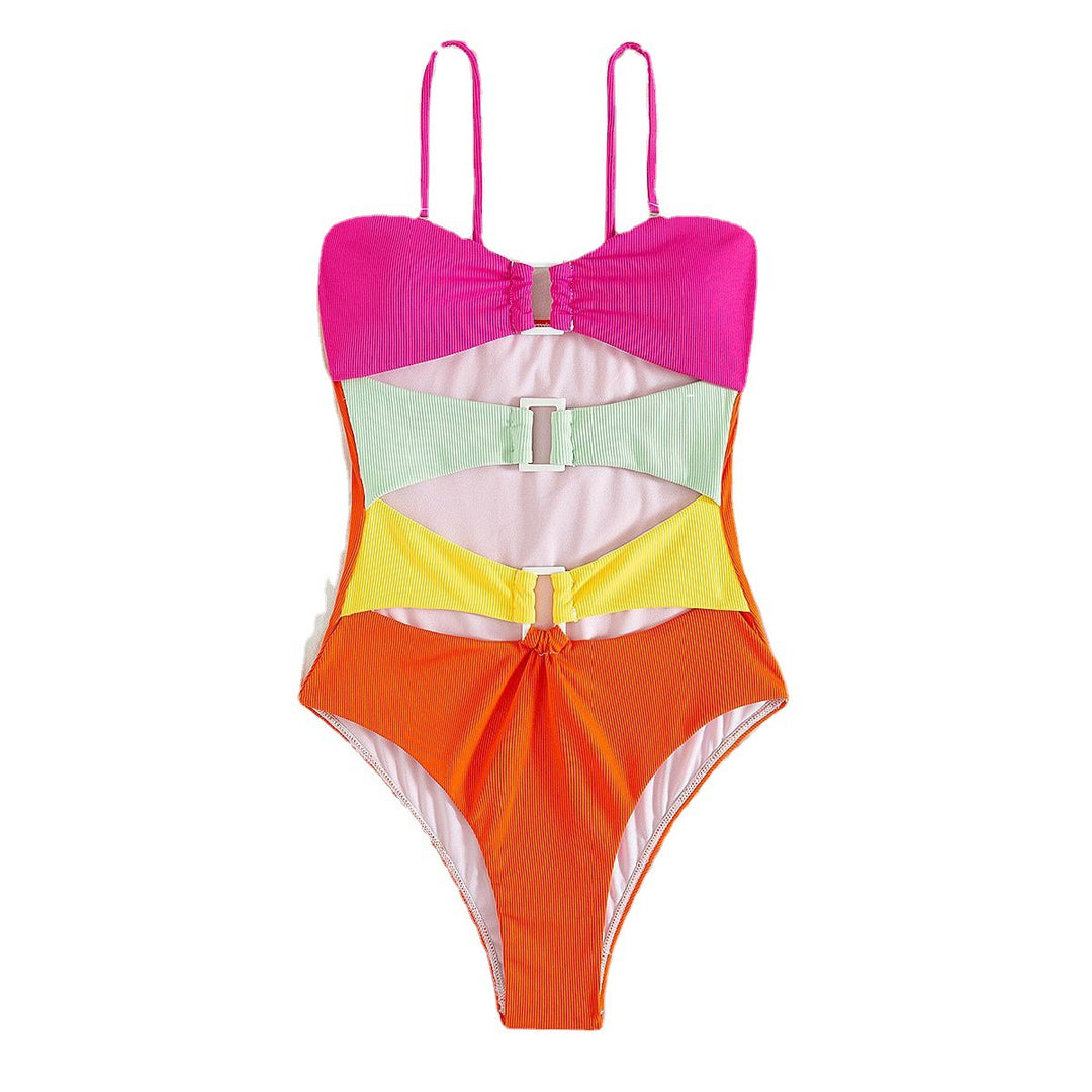 Damen Modischer Cut-Out-Bikini mit Verstellbarem Oberteil Drune