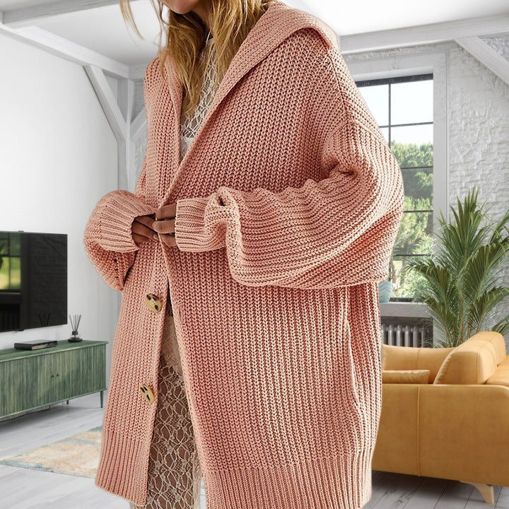 Drune | Strickjacke Übergröße Schnitt Offene Vorderseite Langärmlig Wollmischung mit Taschen