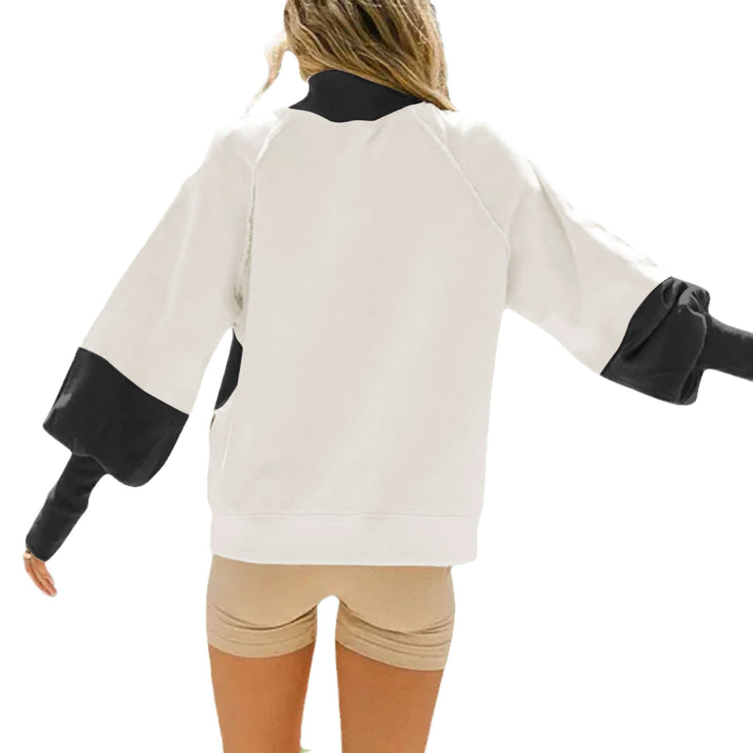 Damen nan oversized Raglan-Sweatshirt mit Stehkragen und funkelndem Weihnachts-Strassprint Drune