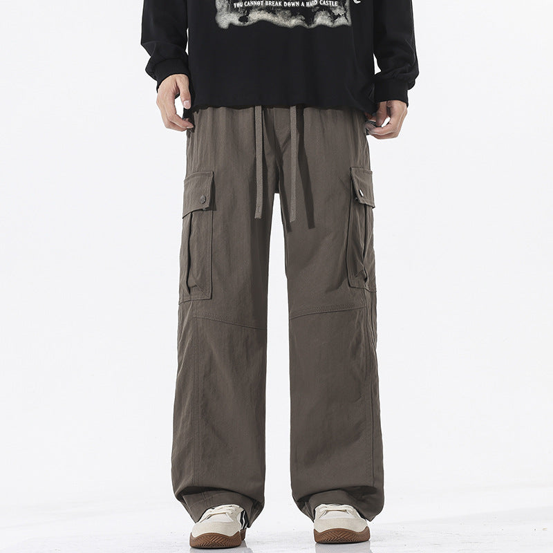 Herren Oversize-Cargohose im Utility-Stil mit Tunnelzugbund und großen Klappentaschen Drune