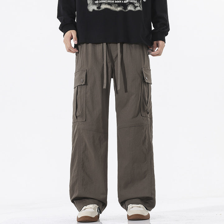 Herren Oversize-Cargohose im Utility-Stil mit Tunnelzugbund und großen Klappentaschen Drune