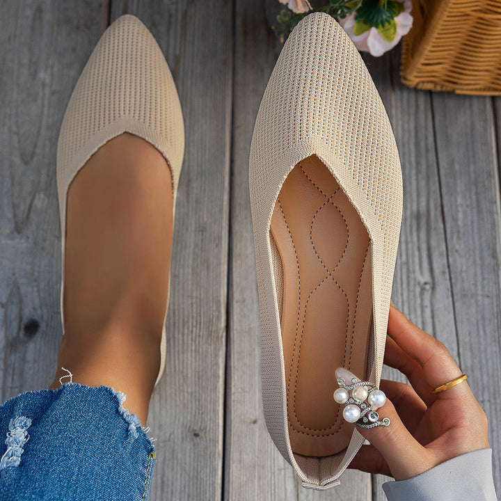 Damen Ballerinas mit kreativem Hahnentrittmuster und flexiblem Fußbett Drune