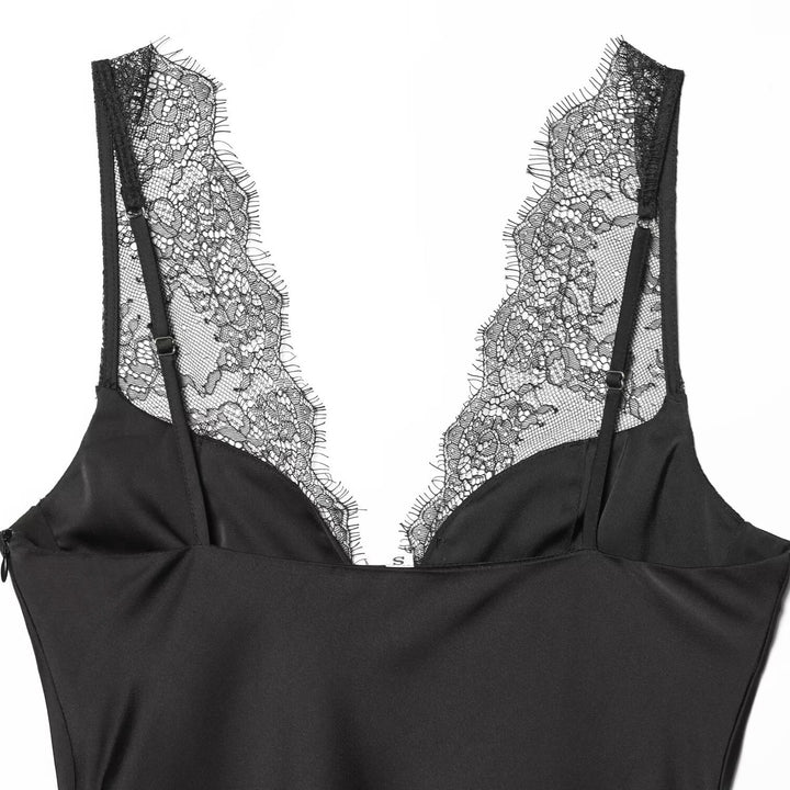 Damen elegantes Camisole-Top mit Spitzenbesatz und hochwertigem Stoff Drune