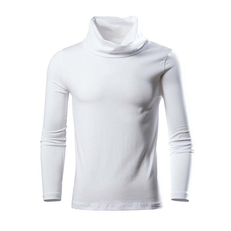 Herren Figurbetontes Longsleeve mit drapiertem Schlauchkragen und elastischem Baumwollmix Drune