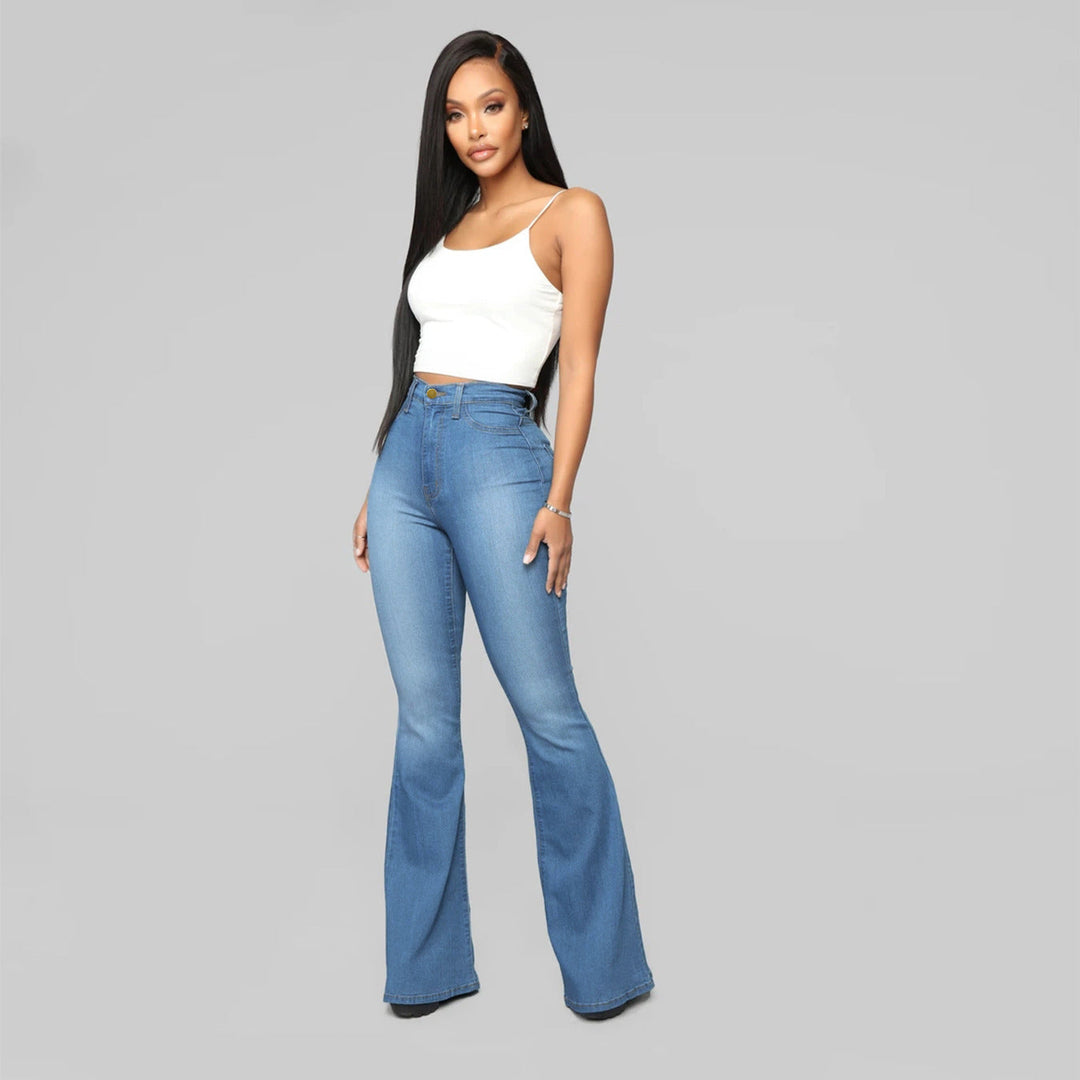 Drune | Damen Hohe Taille Demon Jeans mit Geradem Bein