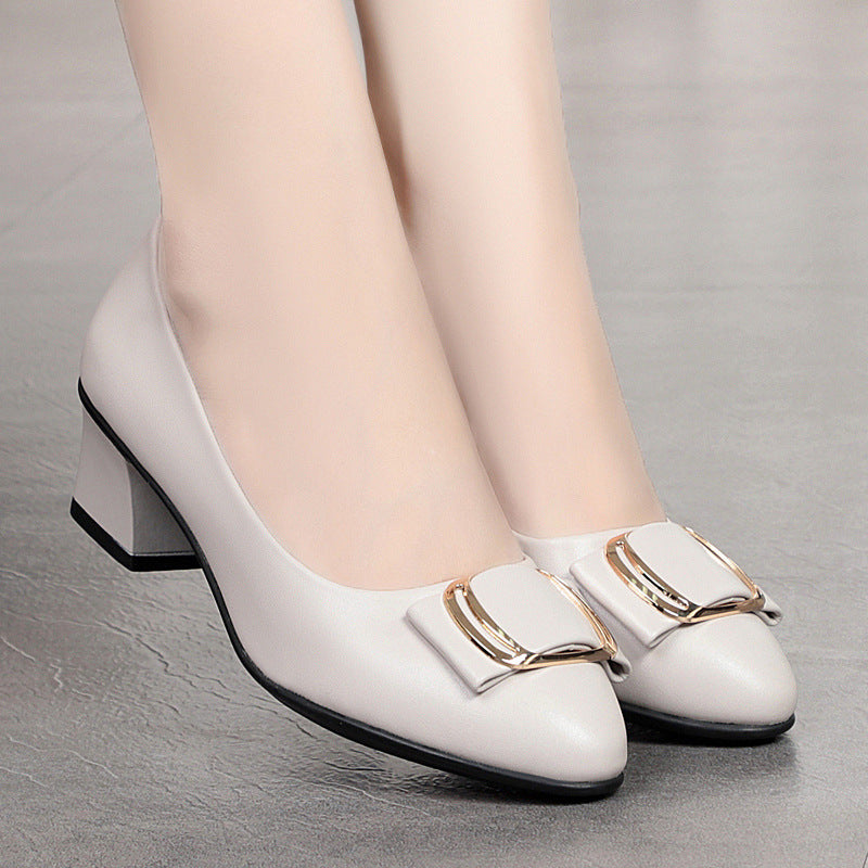 Damen elegante Blockabsatz-Pumps mit dekorativem Schleifendetail Drune