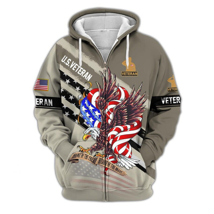 Herren Kapuzensweater mit amerikanischem Veteranenmotiv Drune